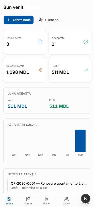 EstimRapid Dashboard Mobile